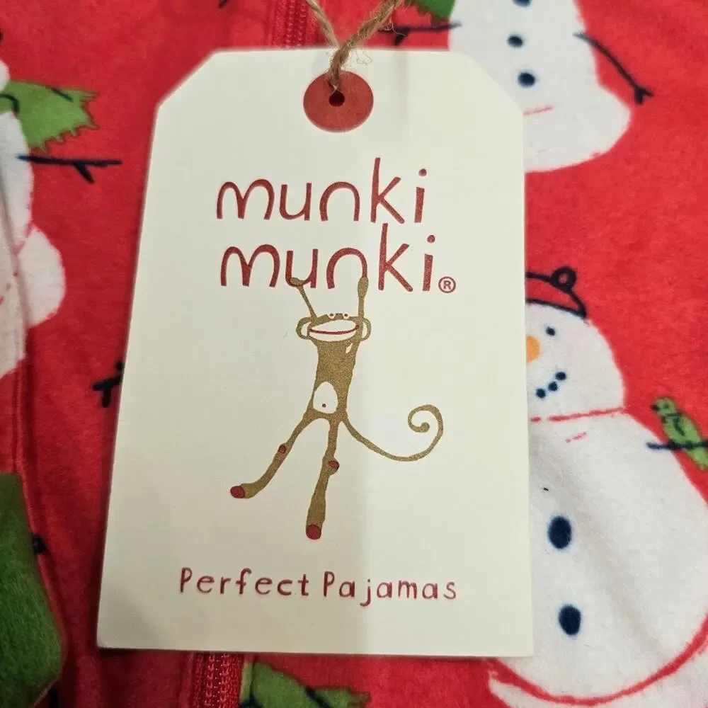 Munki Munki Perfect Pajamas Snowman Footed And Mitten Onesie